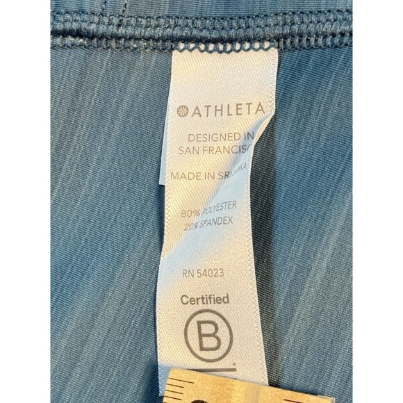 Athleta Ultimate Short 3” Inseam Blue Green Size Medium High Rise Waistband - Picture 5 of 10